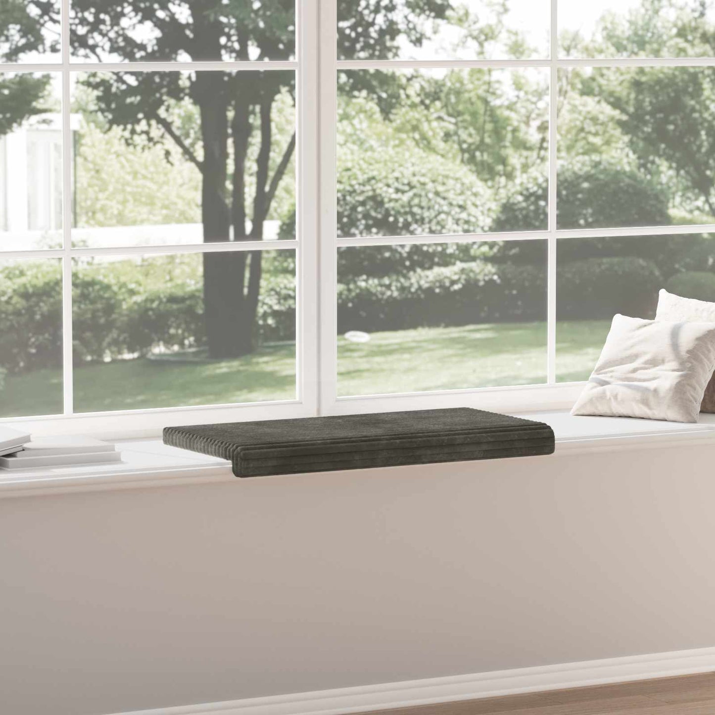Bench Cushion Plush Corduroy Anthracite Depth 35 cm