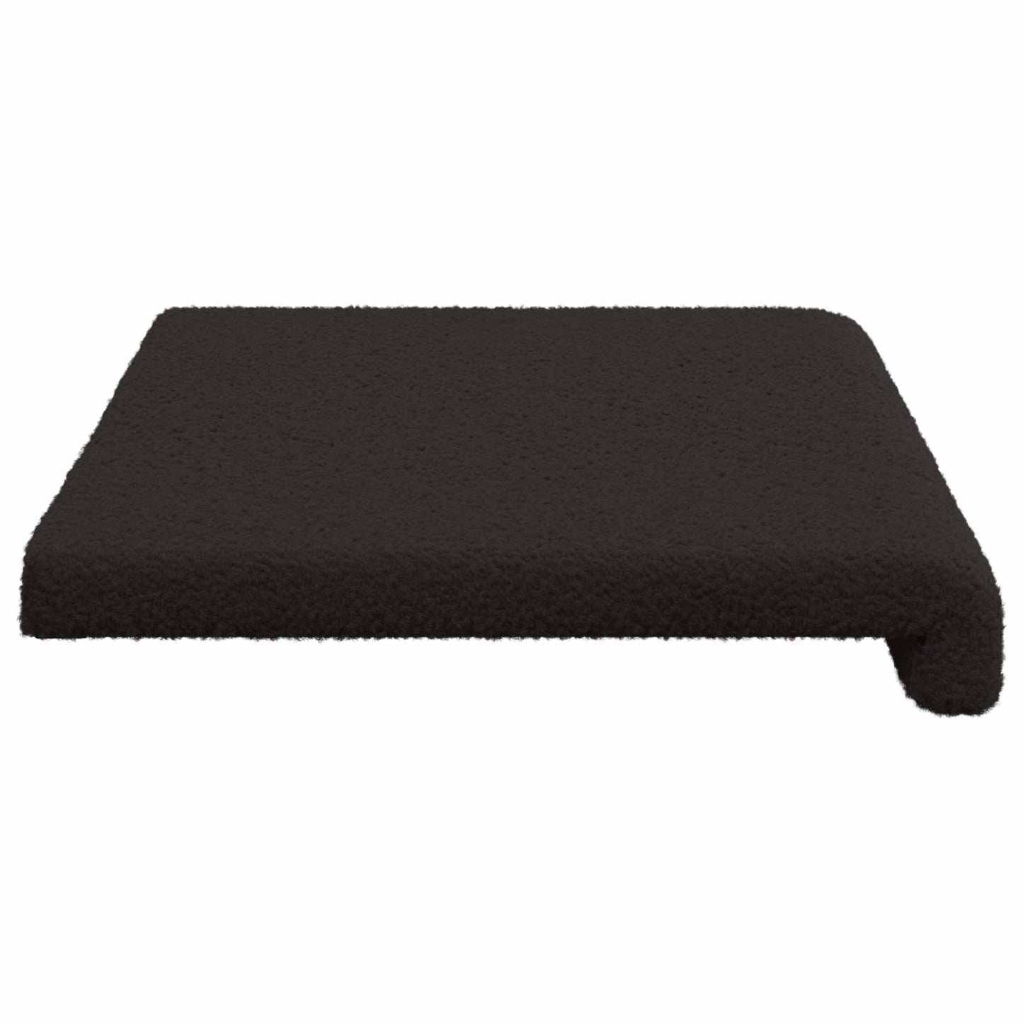 Bench Cushion Sherpa Fabric Black Depth 35 cm