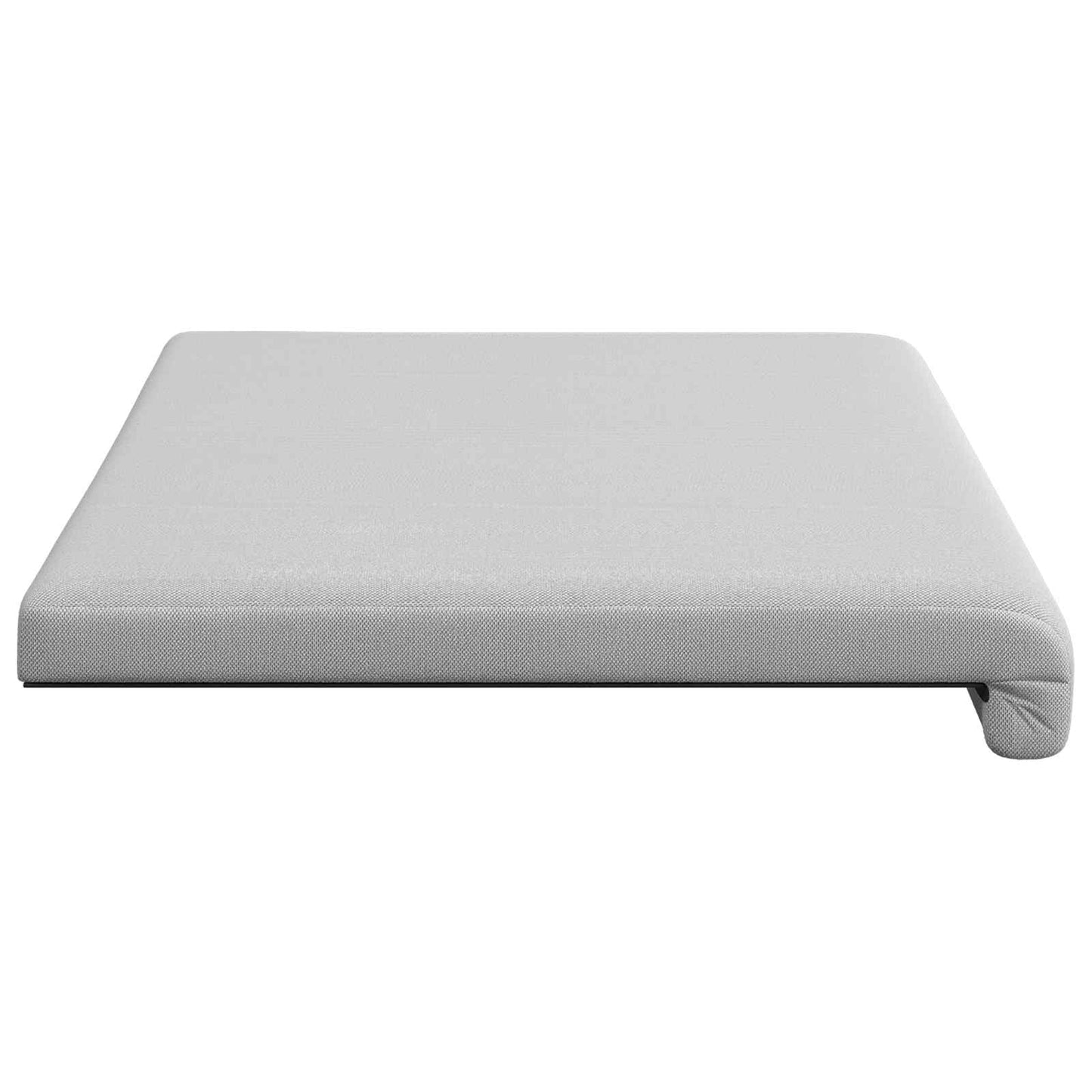 Bench Cushion Textured Velvet Light Grey Depth 35 cm