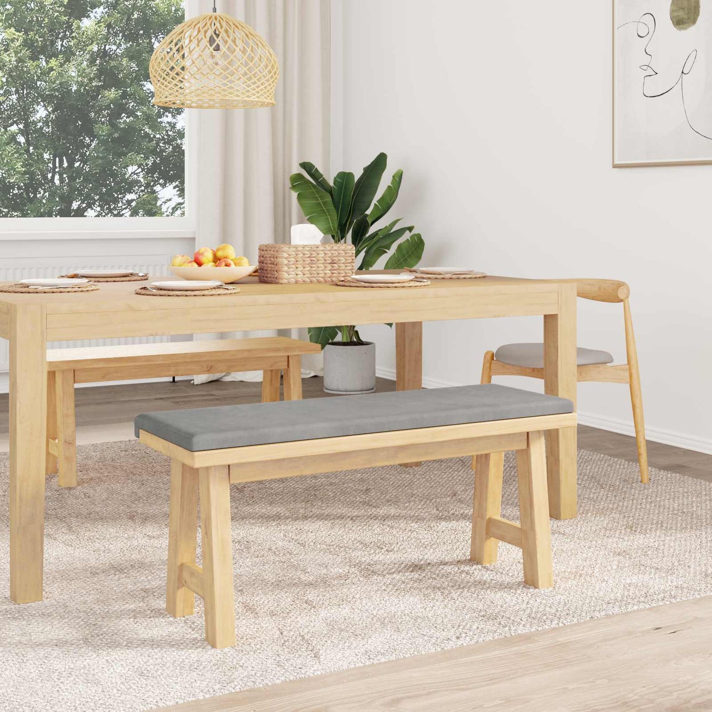 Bench Cushion Velvet Light Grey Depth 35 cm