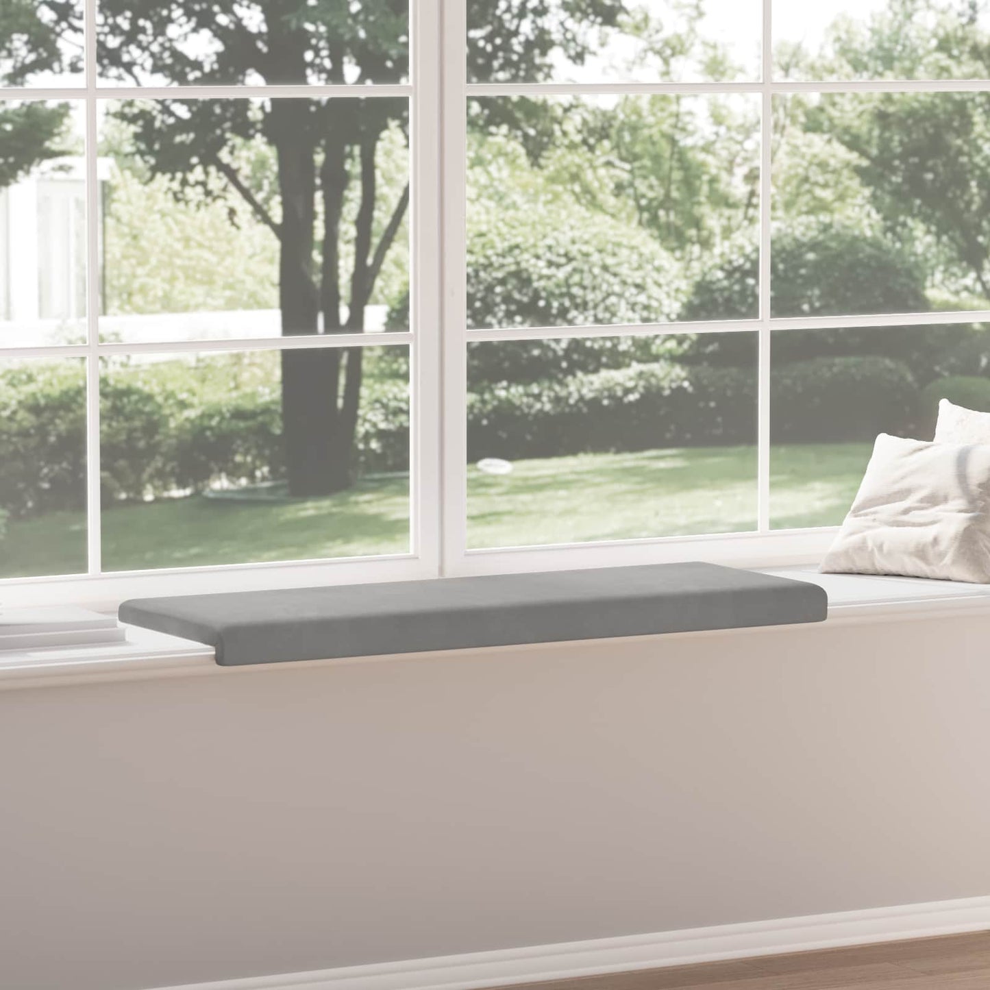 Bench Cushion Velvet Light Grey Depth 35 cm
