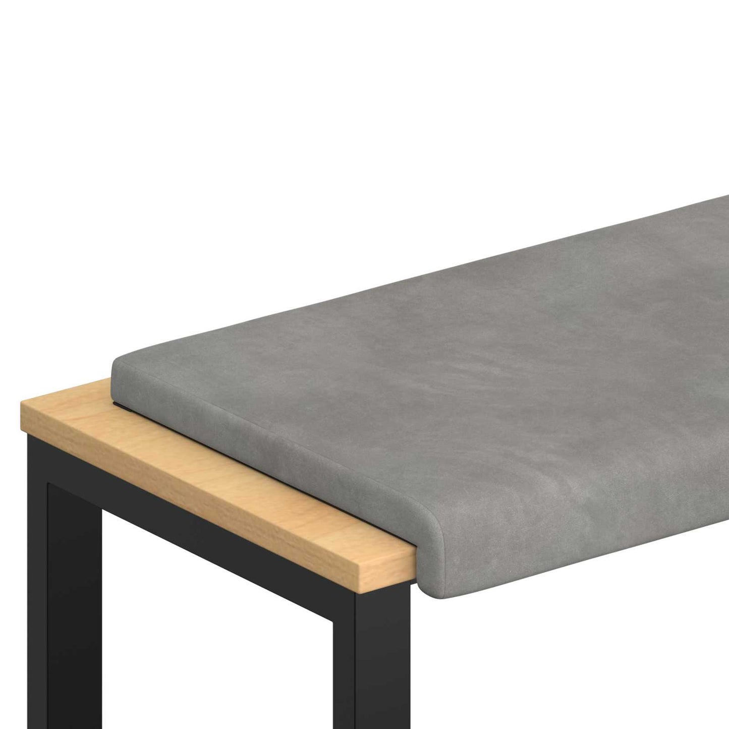 Bench Cushion Velvet Light Grey Depth 35 cm