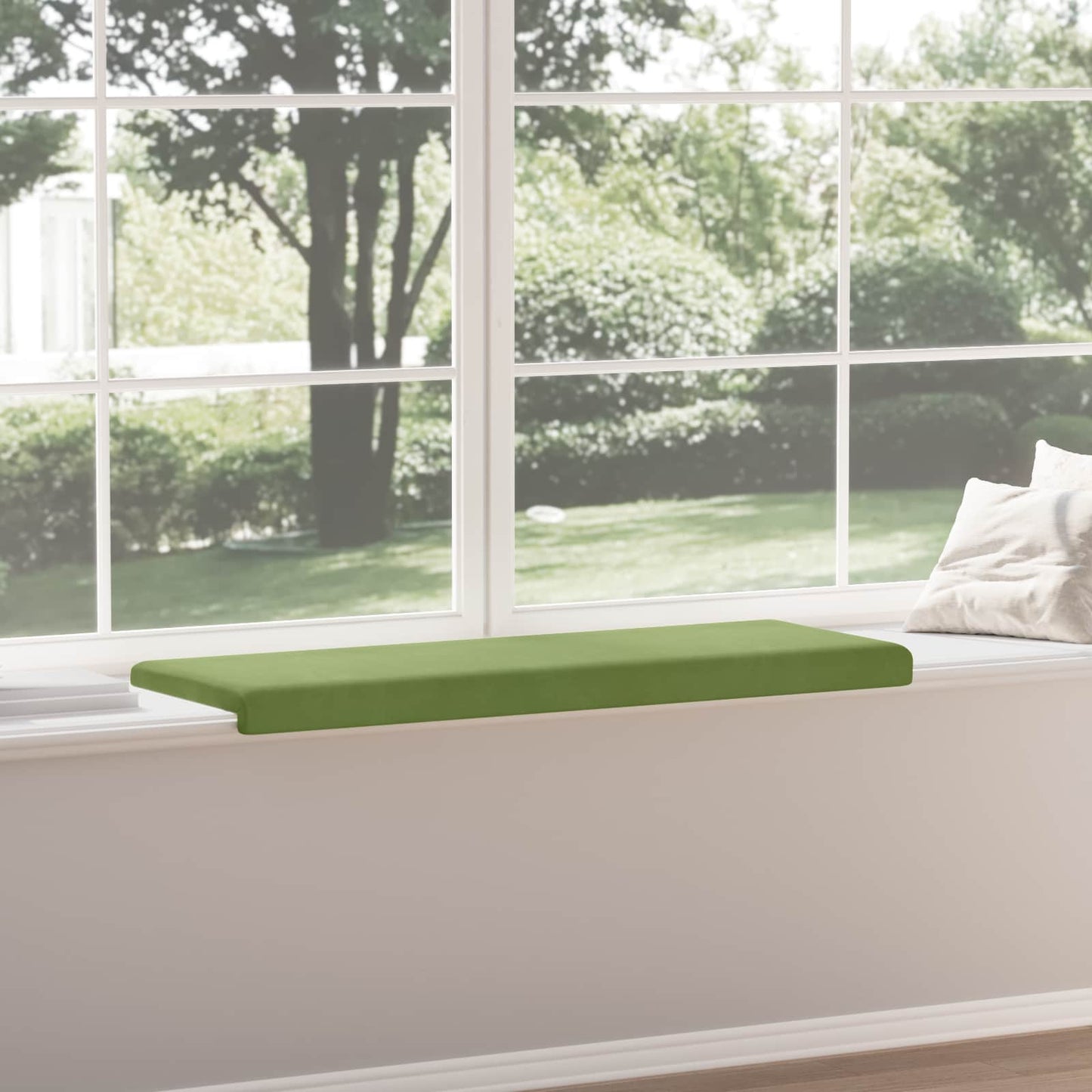 Bench Cushion Velvet Light Green Depth 35 cm