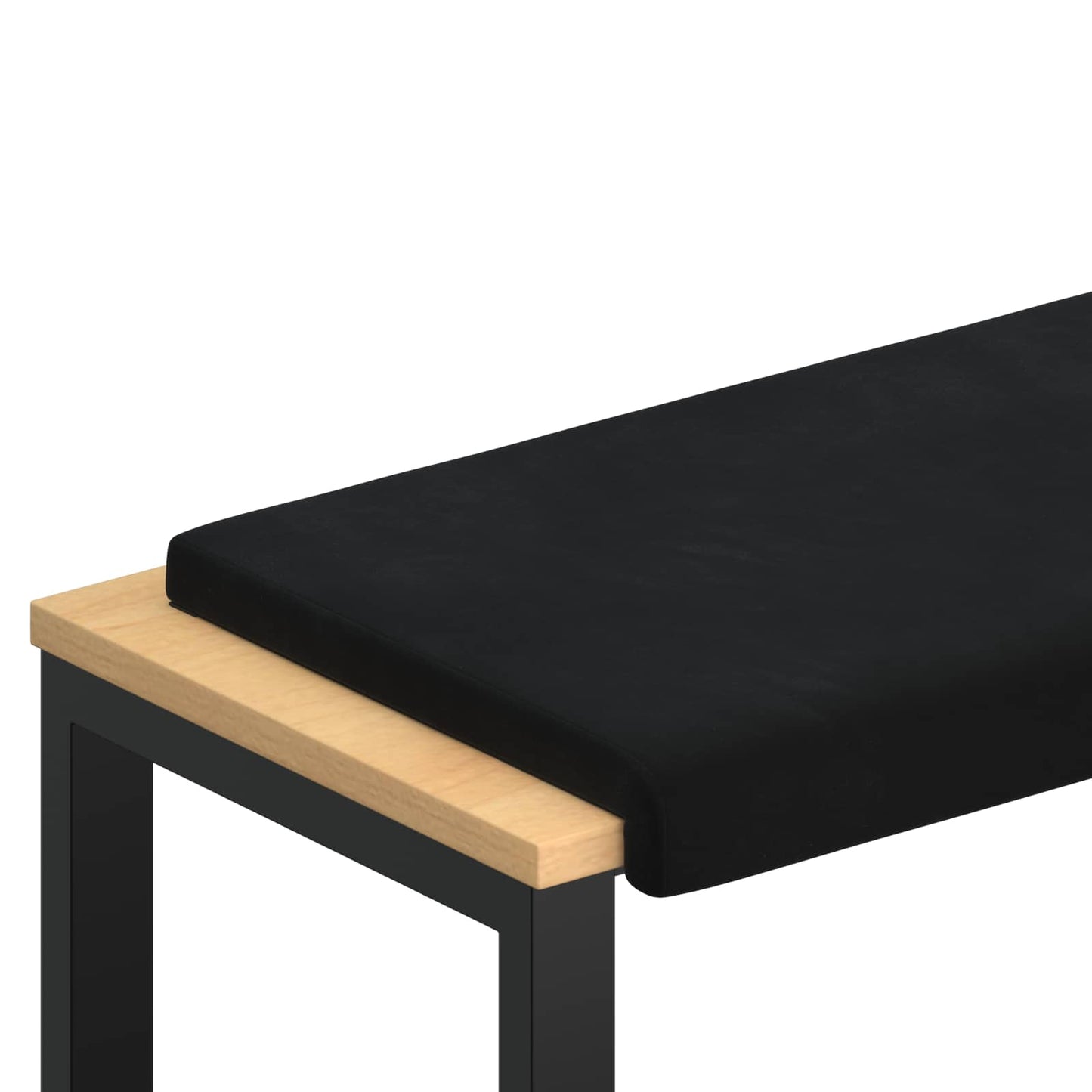 Bench Cushion Velvet Black Depth 35 cm