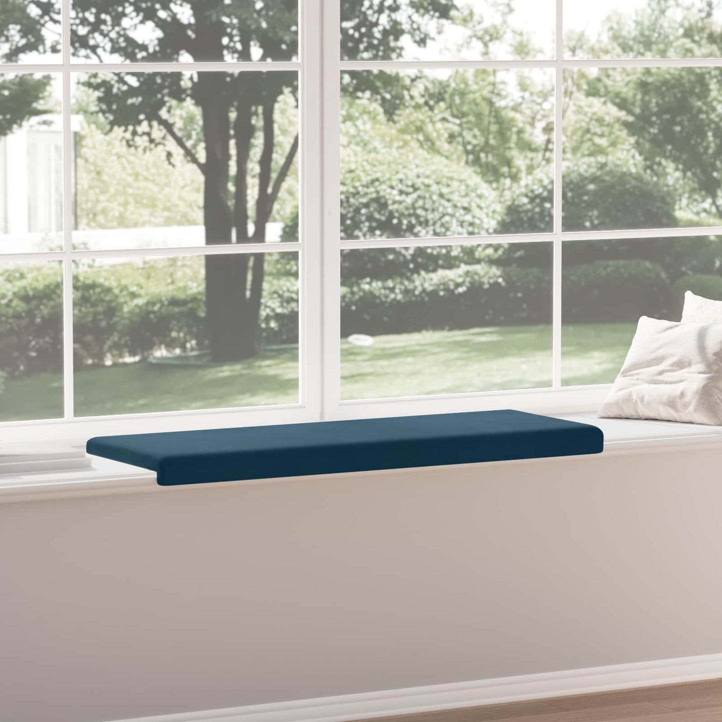 Bench Cushion Velvet Blue Depth 35 cm
