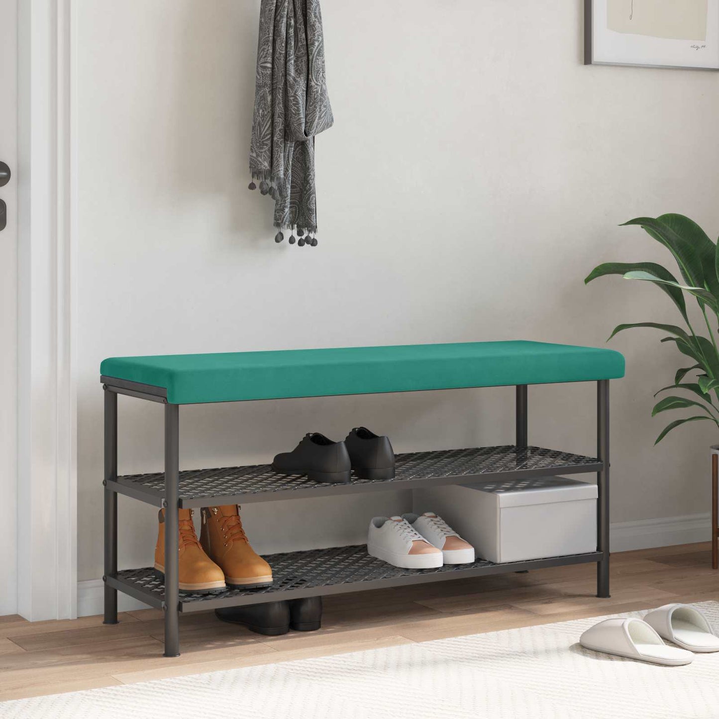 Bench Cushion Velvet Turquoise Depth 35 cm