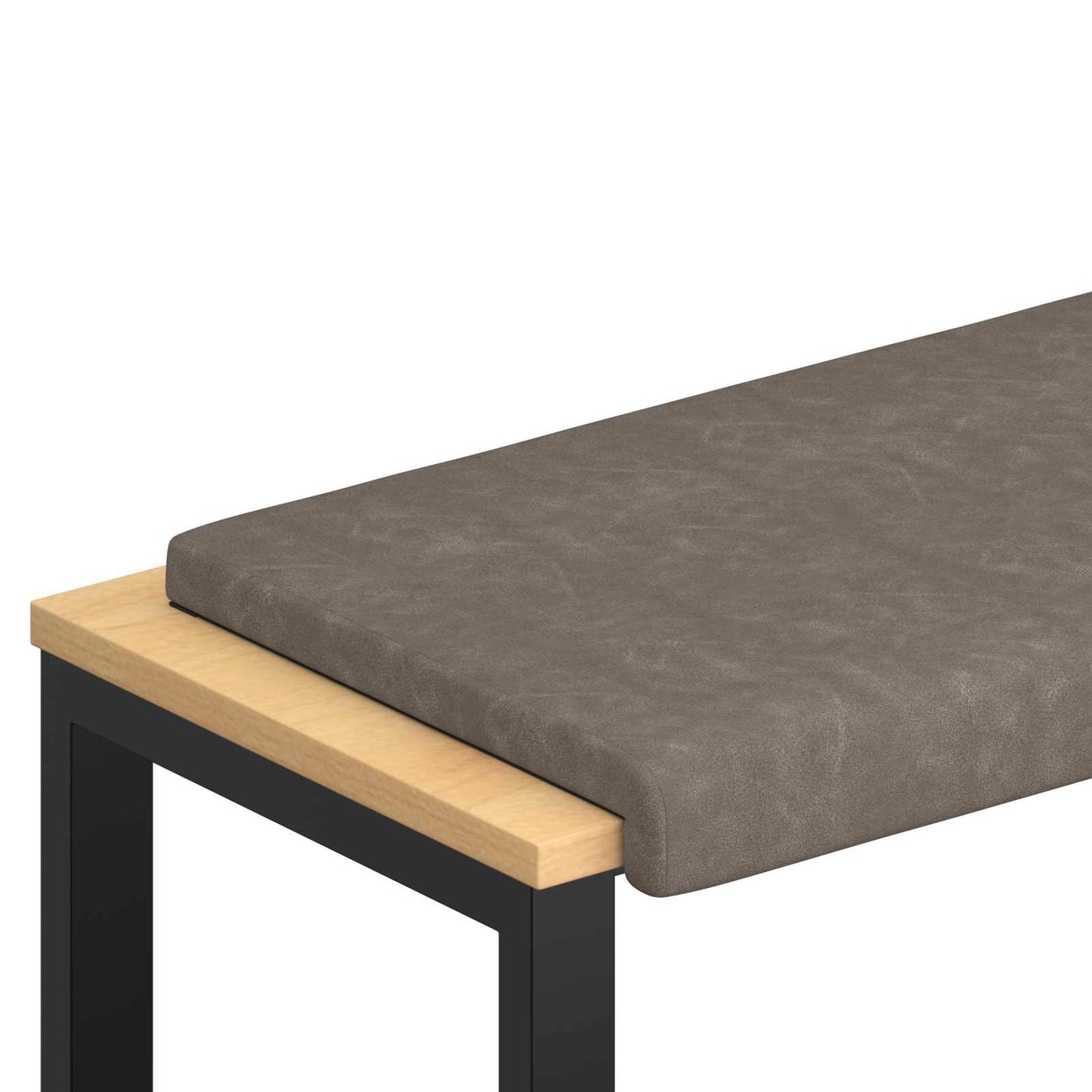 Bench Cushion Faux Leather Grey Depth 35 cm