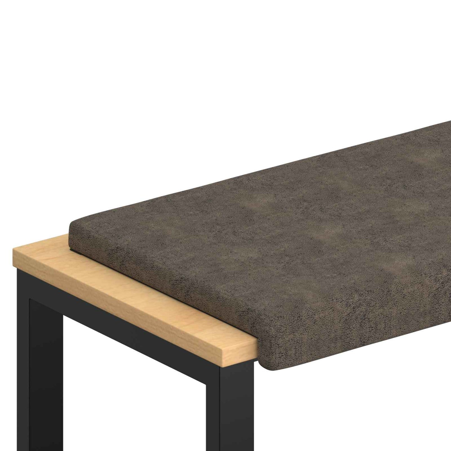 Bench Cushion Faux Suede Fabric Dark Grey Depth 35 cm