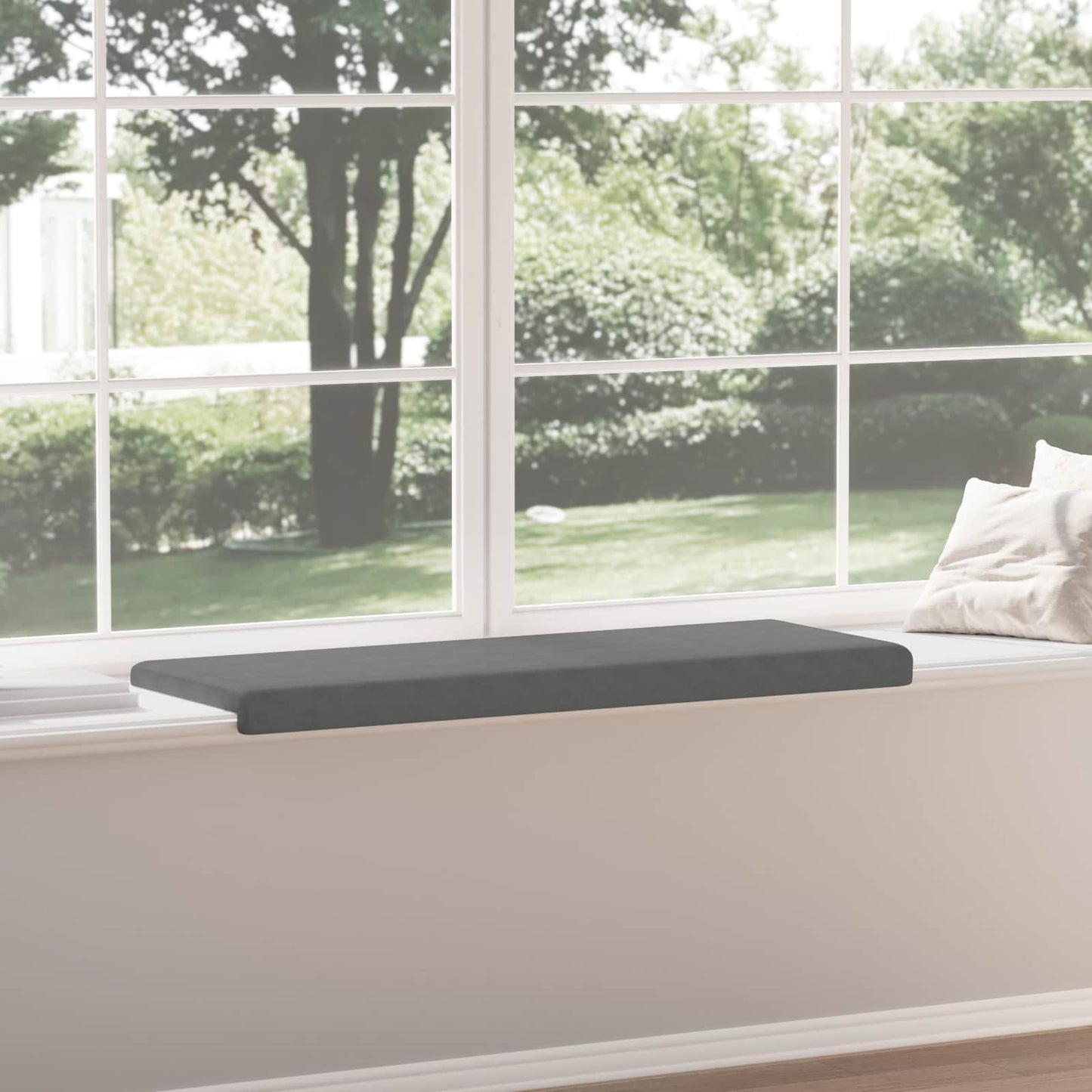 Bench Cushion Microfiber Dark Grey Depth 35 cm