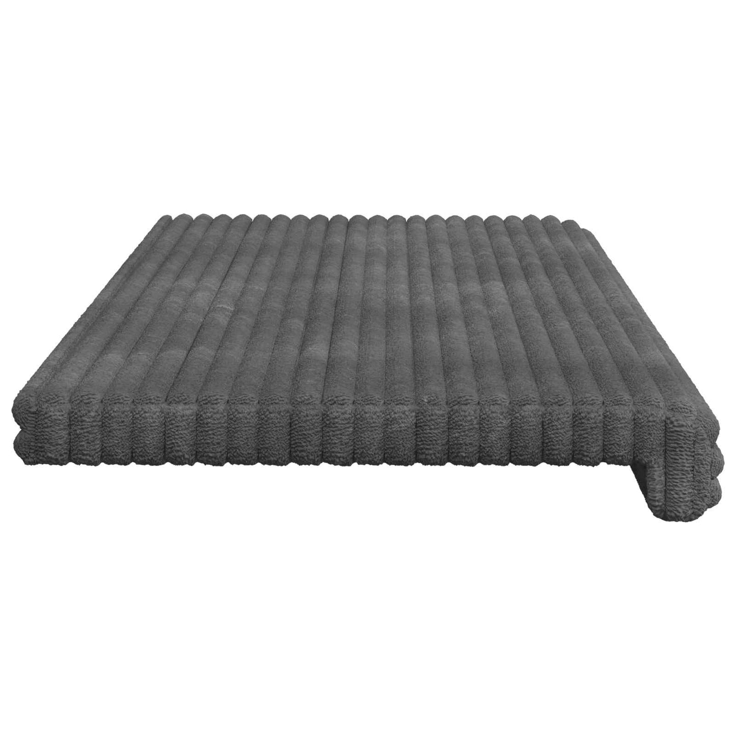 Bench Cushion Plush Corduroy Light Grey Depth 35 cm