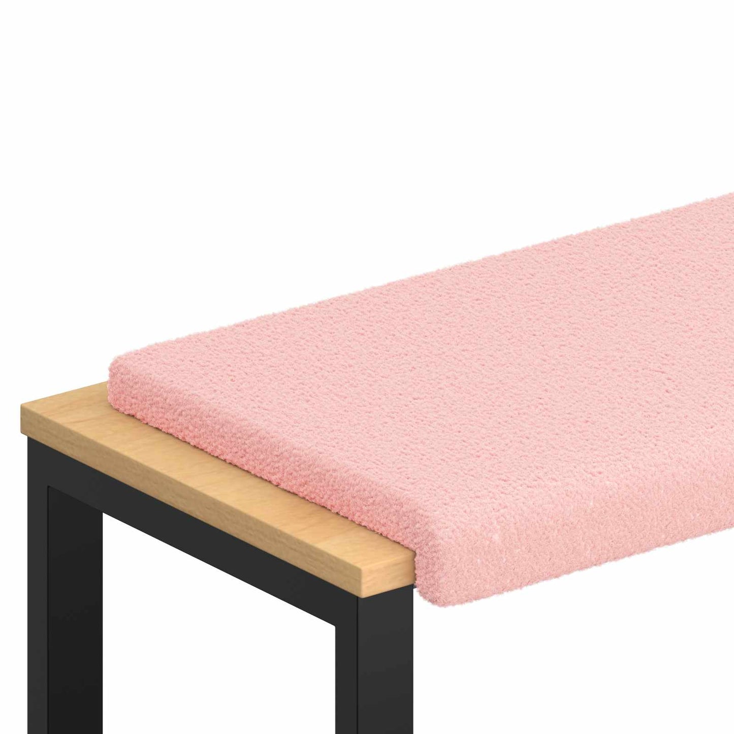 Bench Cushion Sherpa Fabric Pink Depth 35 cm