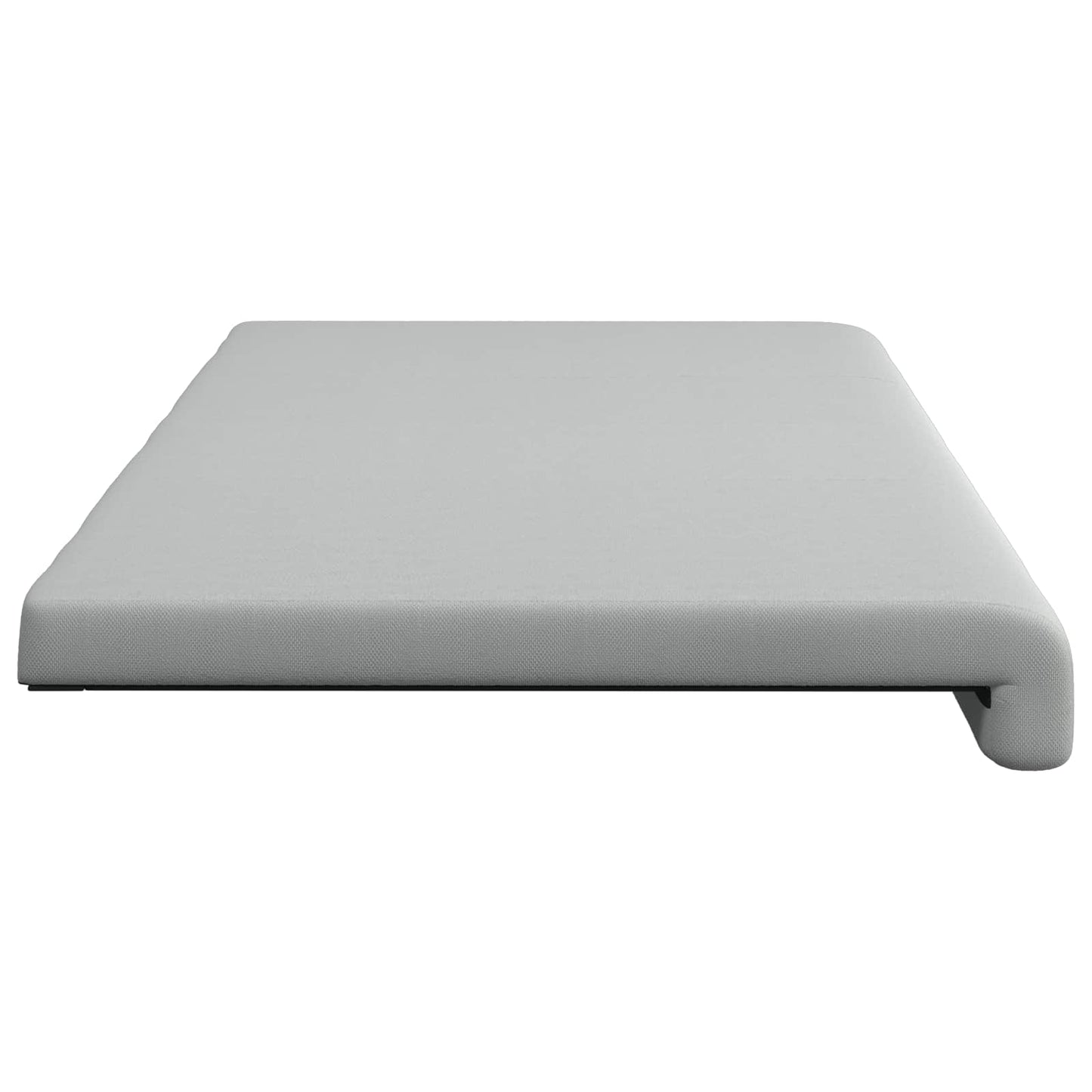 Bench Cushion Textured Velvet Light Grey Depth 35 cm