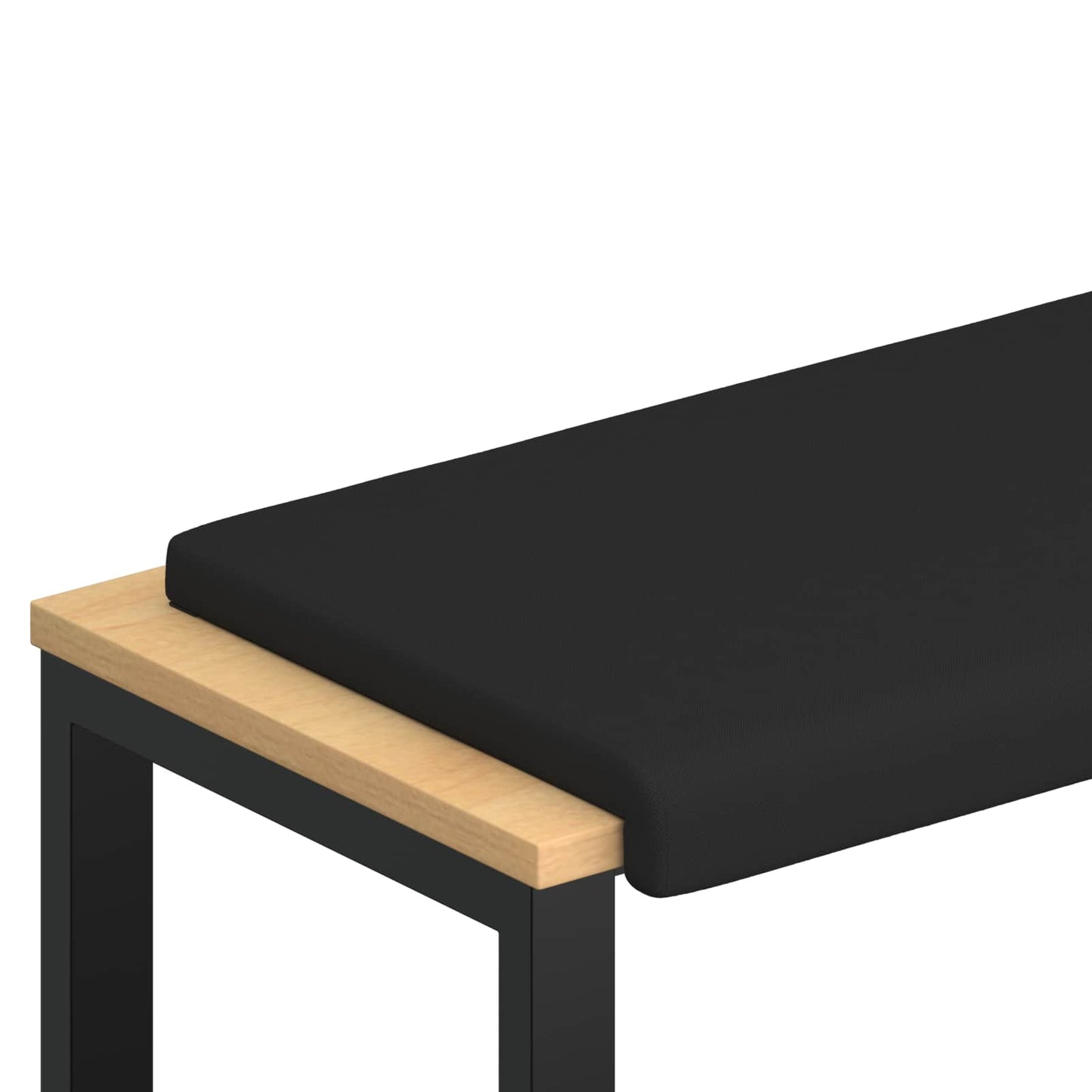 Bench Cushion Textured Velvet Black Depth 35 cm