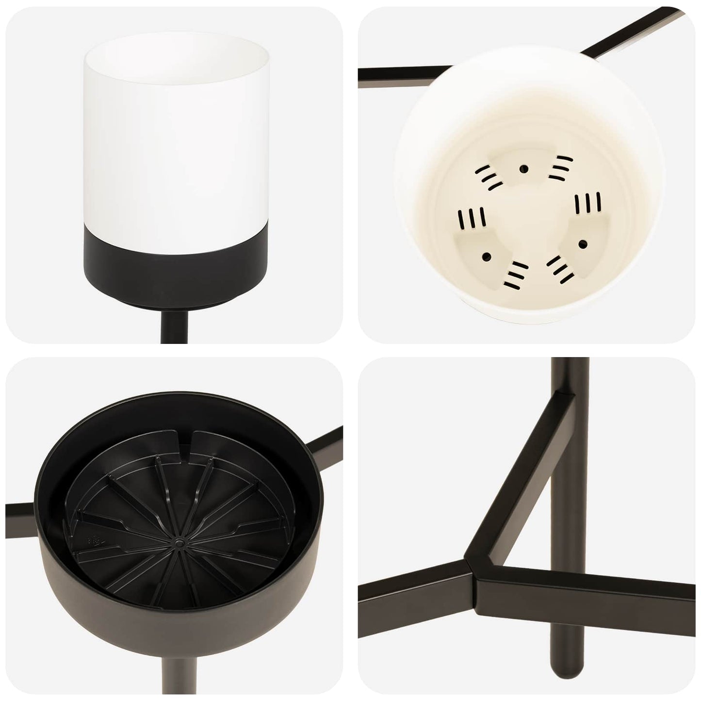 Flower Stand White 42 x 39.5 x 125 cm PP and Steel