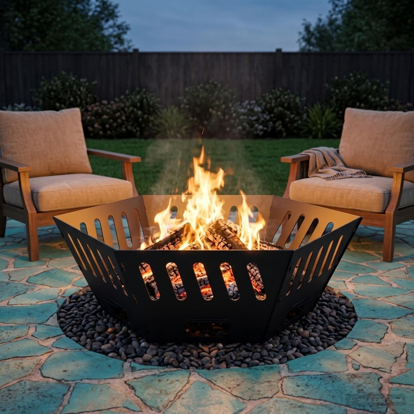 Fire Pit Black 80 x 80 x 28 cm Steel