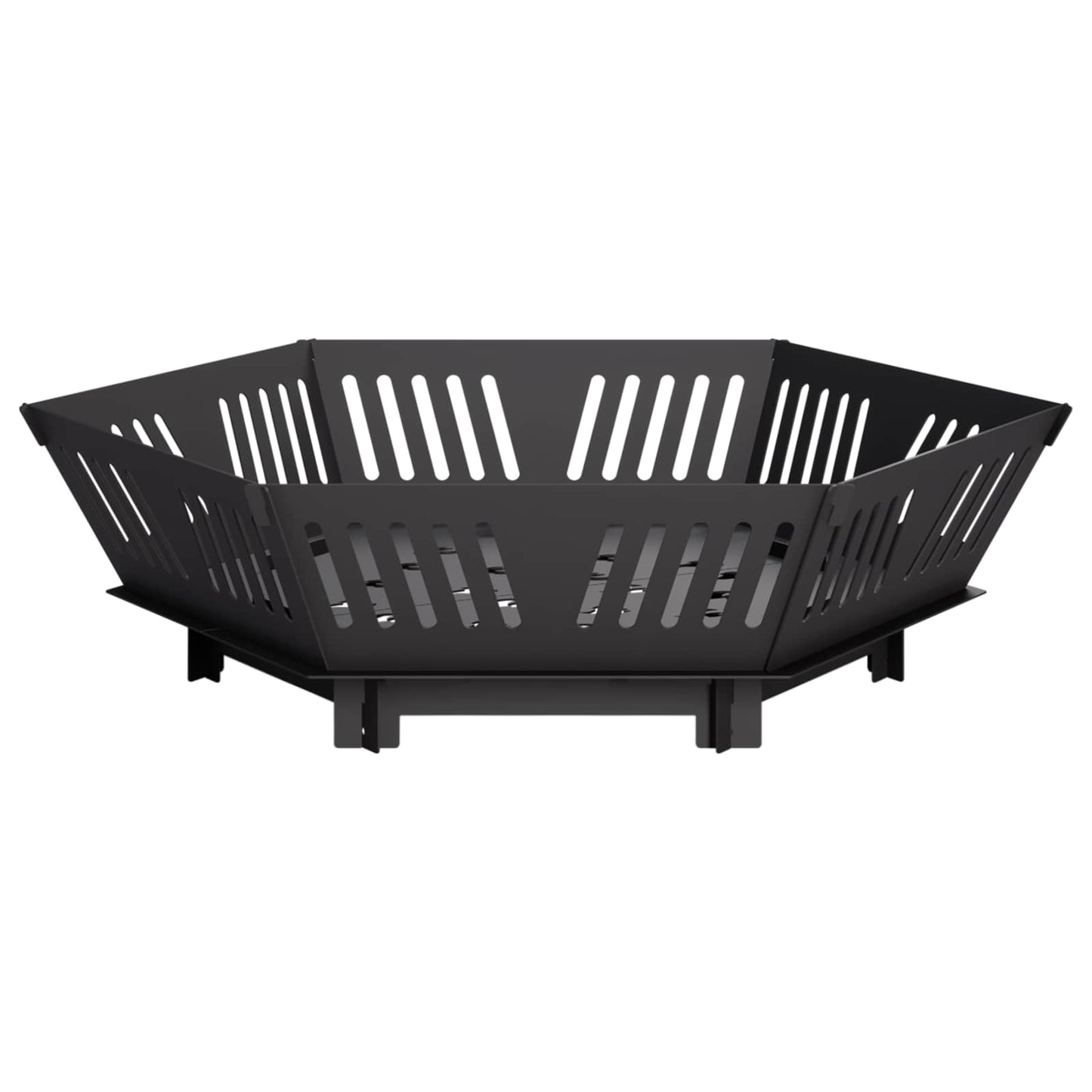 Fire Pit Black 60 x 60 x 18 cm Steel