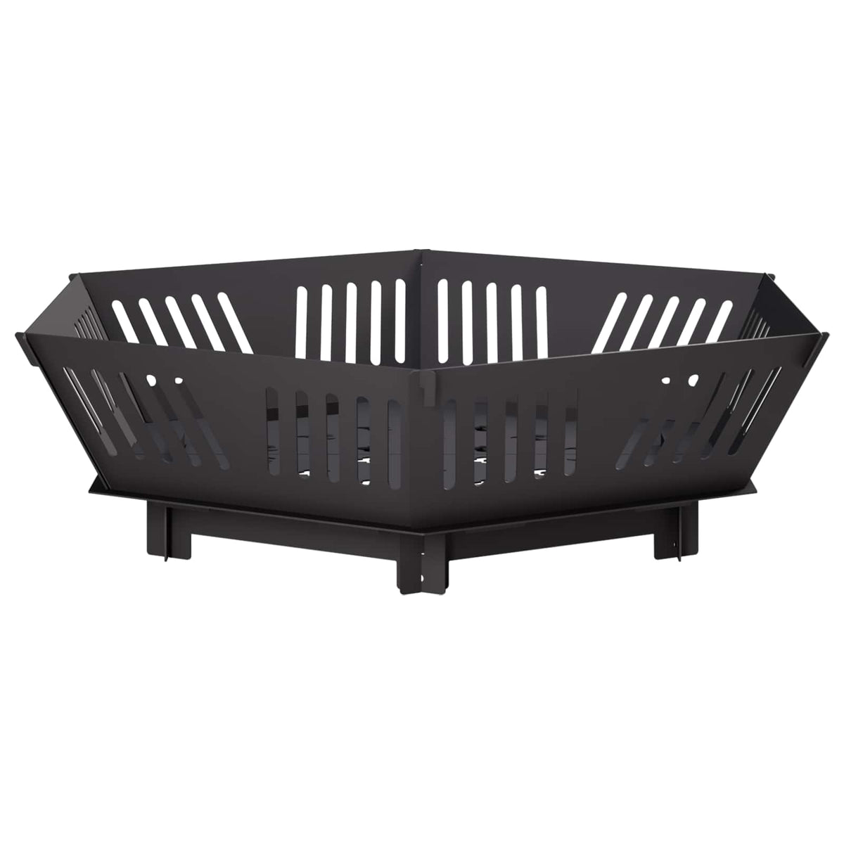 Fire Pit Black 60 x 60 x 18 cm Steel