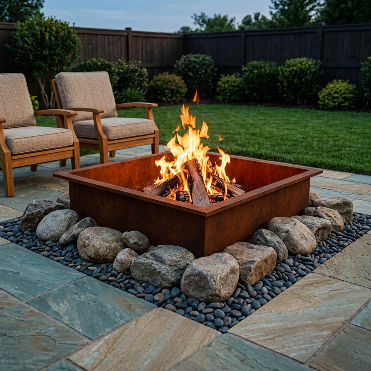Fire Pit Ring Rusty 90 x 90 x 25 cm Weathering Steel