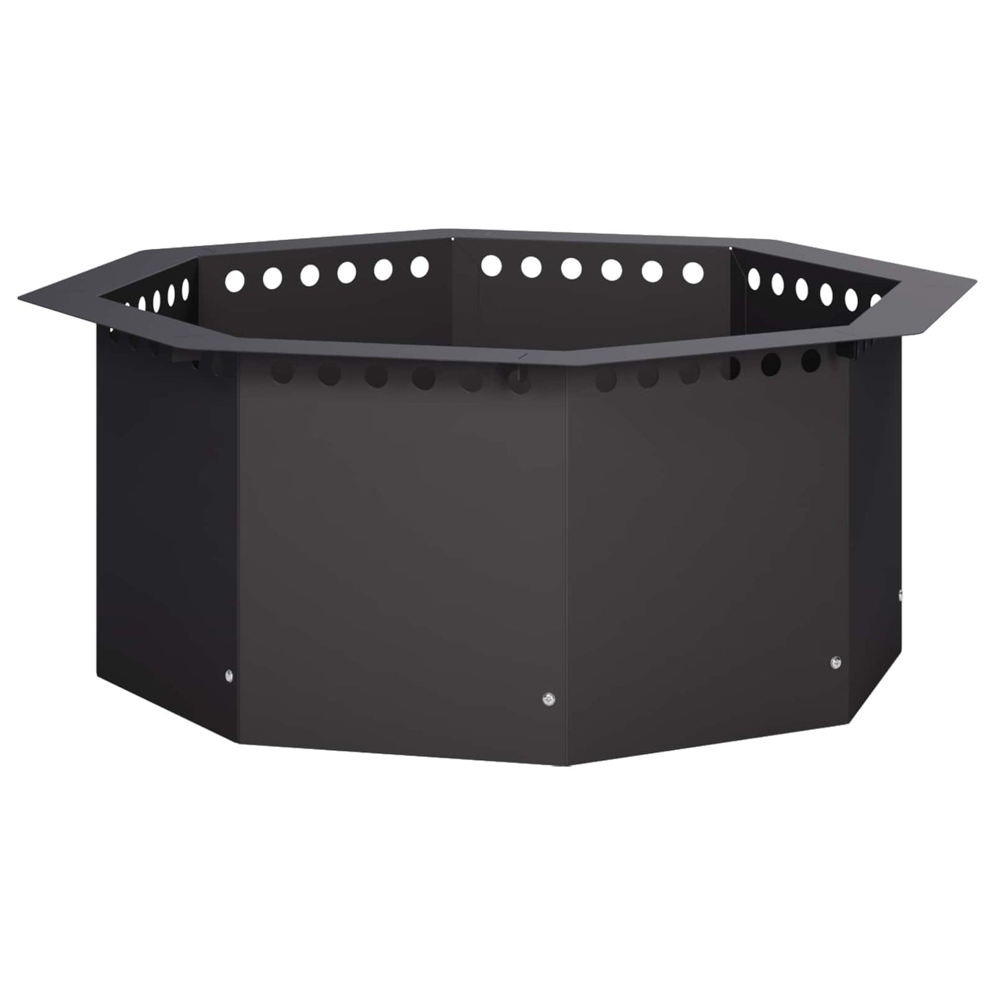 Fire Pit Ring Black 60 x 60 x 25 cm Steel