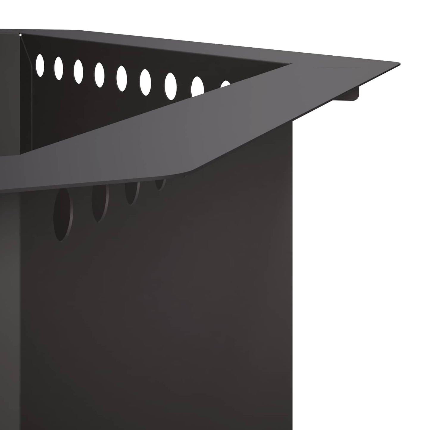 Fire Pit Ring Black 80 x 80 x 25 cm Steel