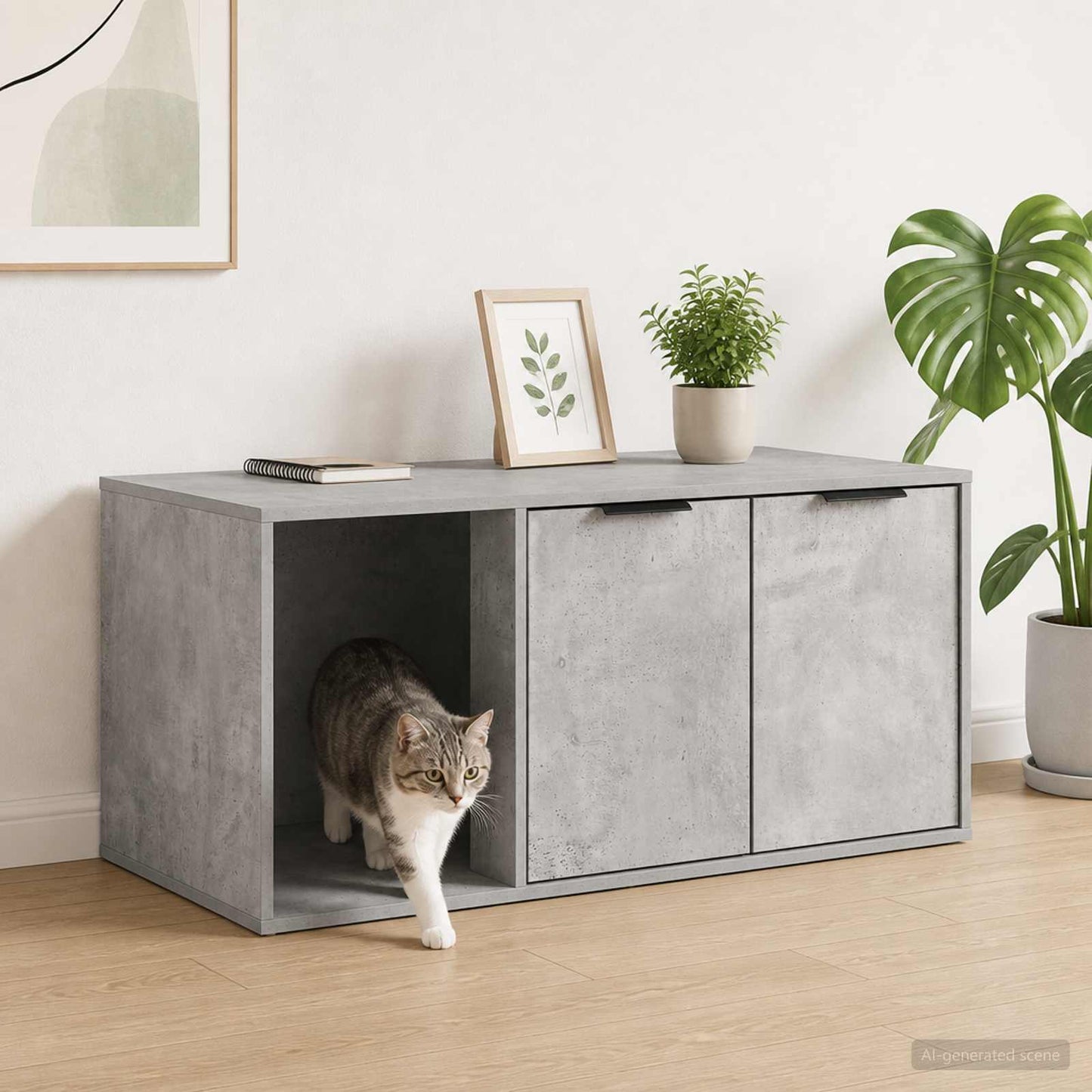 Cat Crate Furniture Concrete Grey 100 x 49 x 45 cm