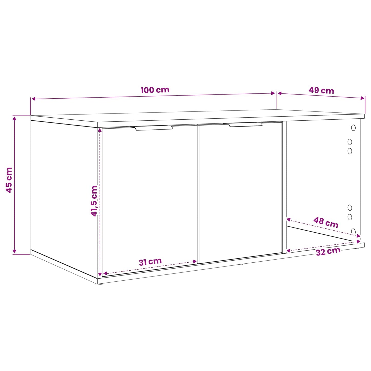 Cat Crate Furniture Concrete Grey 100 x 49 x 45 cm