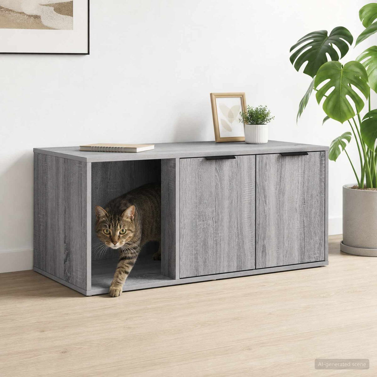 Cat Crate Furniture Grey Sonoma 100 x 49 x 45 cm