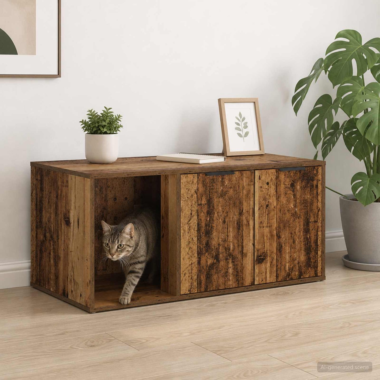 Cat Crate Furniture Old Wood 100 x 49 x 45 cm Engineered Wood