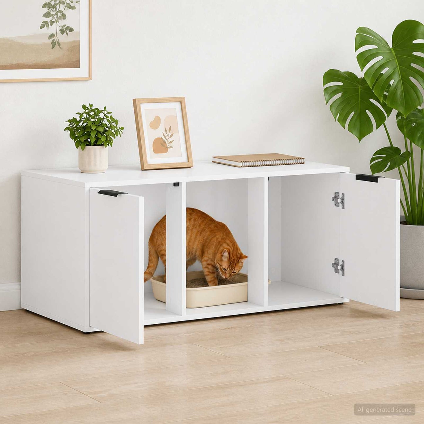Cat Crate Furniture White 100 x 49 x 45 cm Engineered Wood