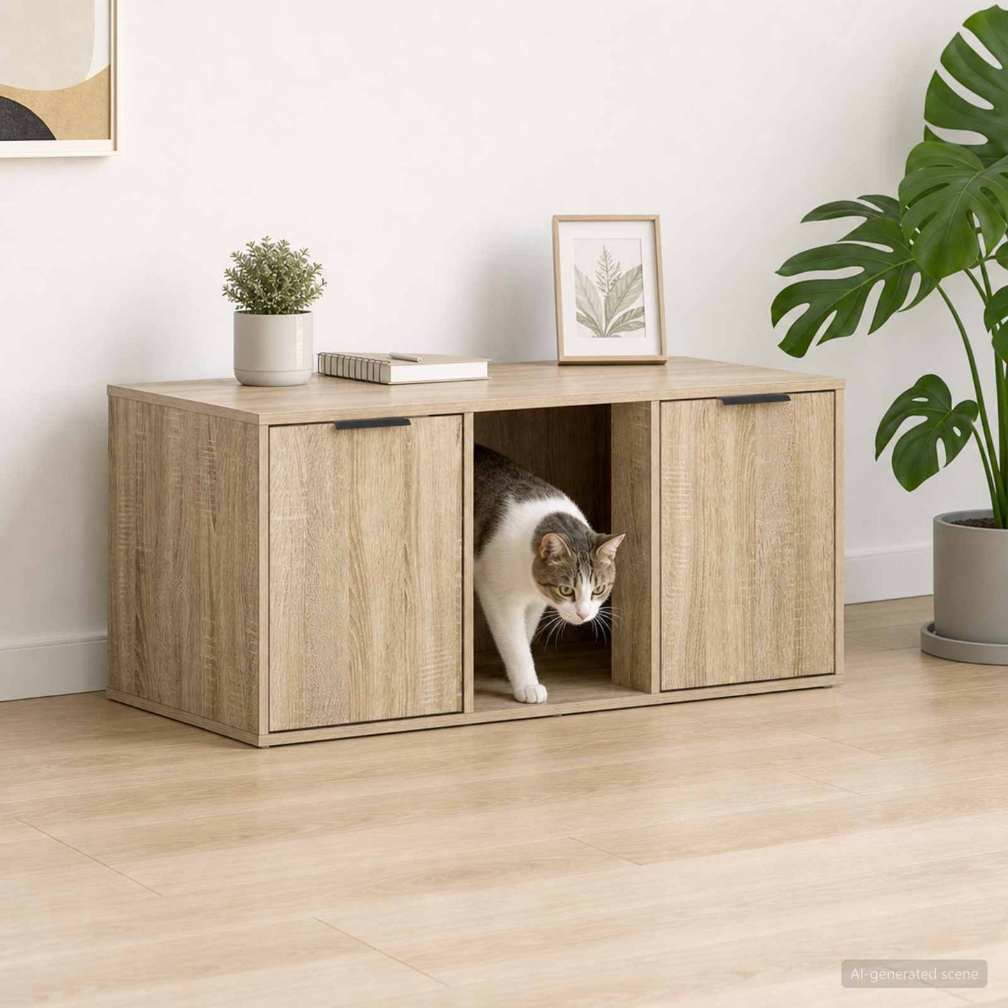 Cat Crate Furniture Sonoma Oak 100 x 49 x 45 cm Engineered Wood