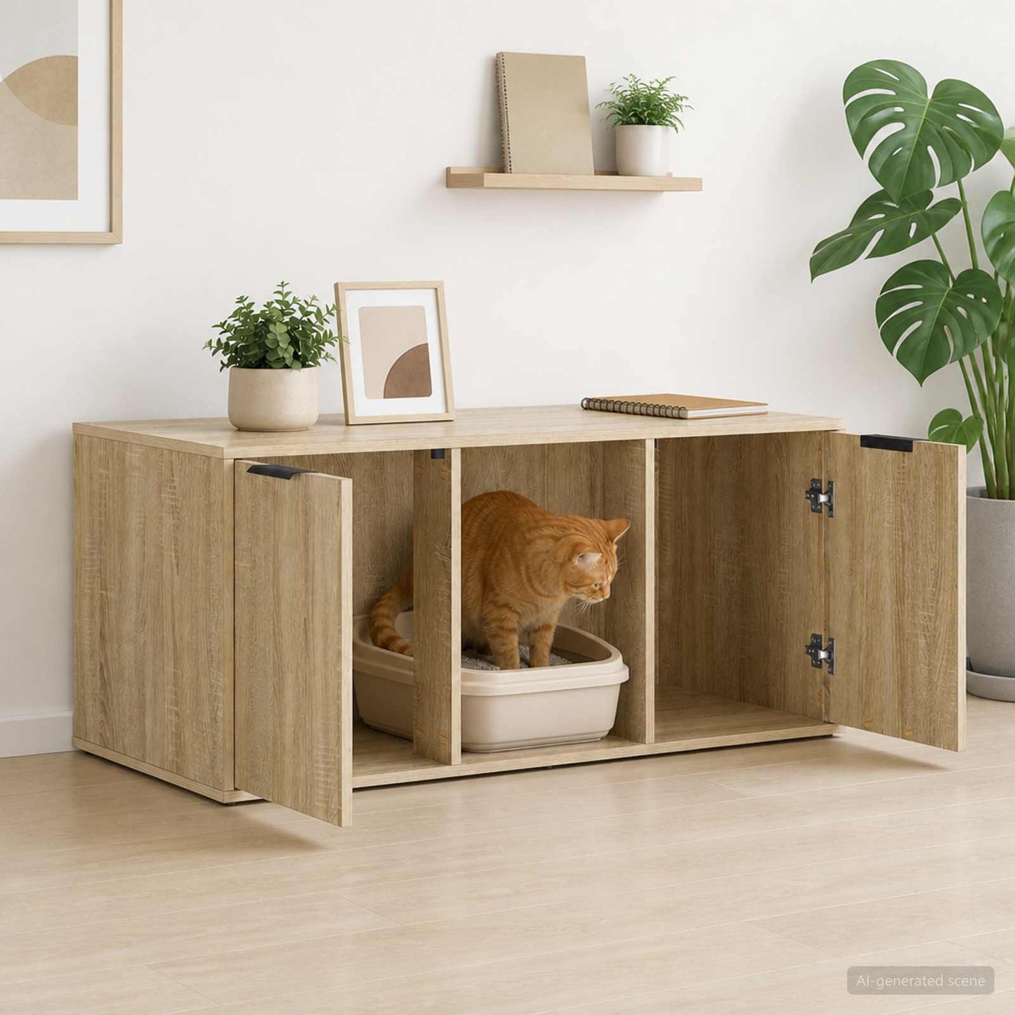 Cat Crate Furniture Sonoma Oak 100 x 49 x 45 cm Engineered Wood