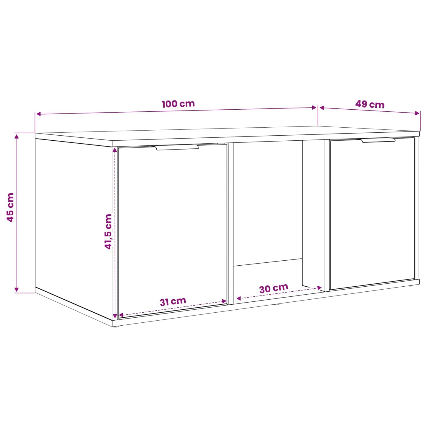Cat Crate Furniture Concrete Grey 100 x 49 x 45 cm