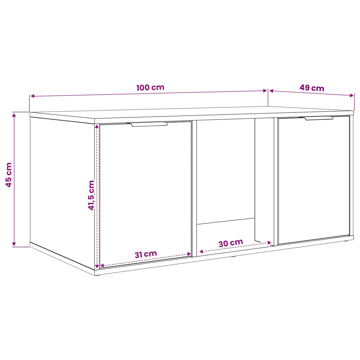 Cat Crate Furniture Concrete Grey 100 x 49 x 45 cm