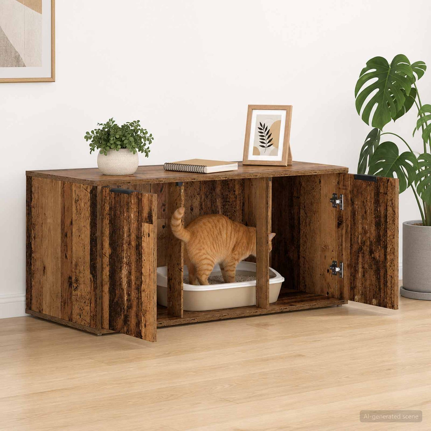 Cat Crate Furniture Old Wood 100 x 49 x 45 cm Engineered Wood
