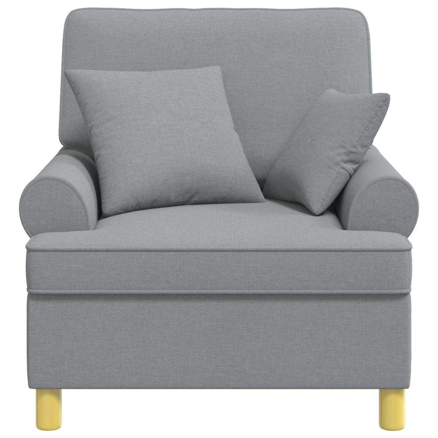 XL Armchair with Cushions Light Grey Fabric