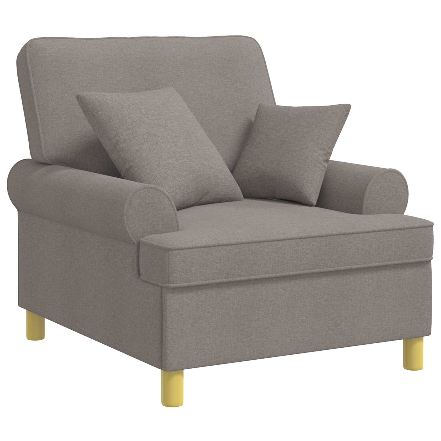 XL Armchair with Cushions Taupe Fabric