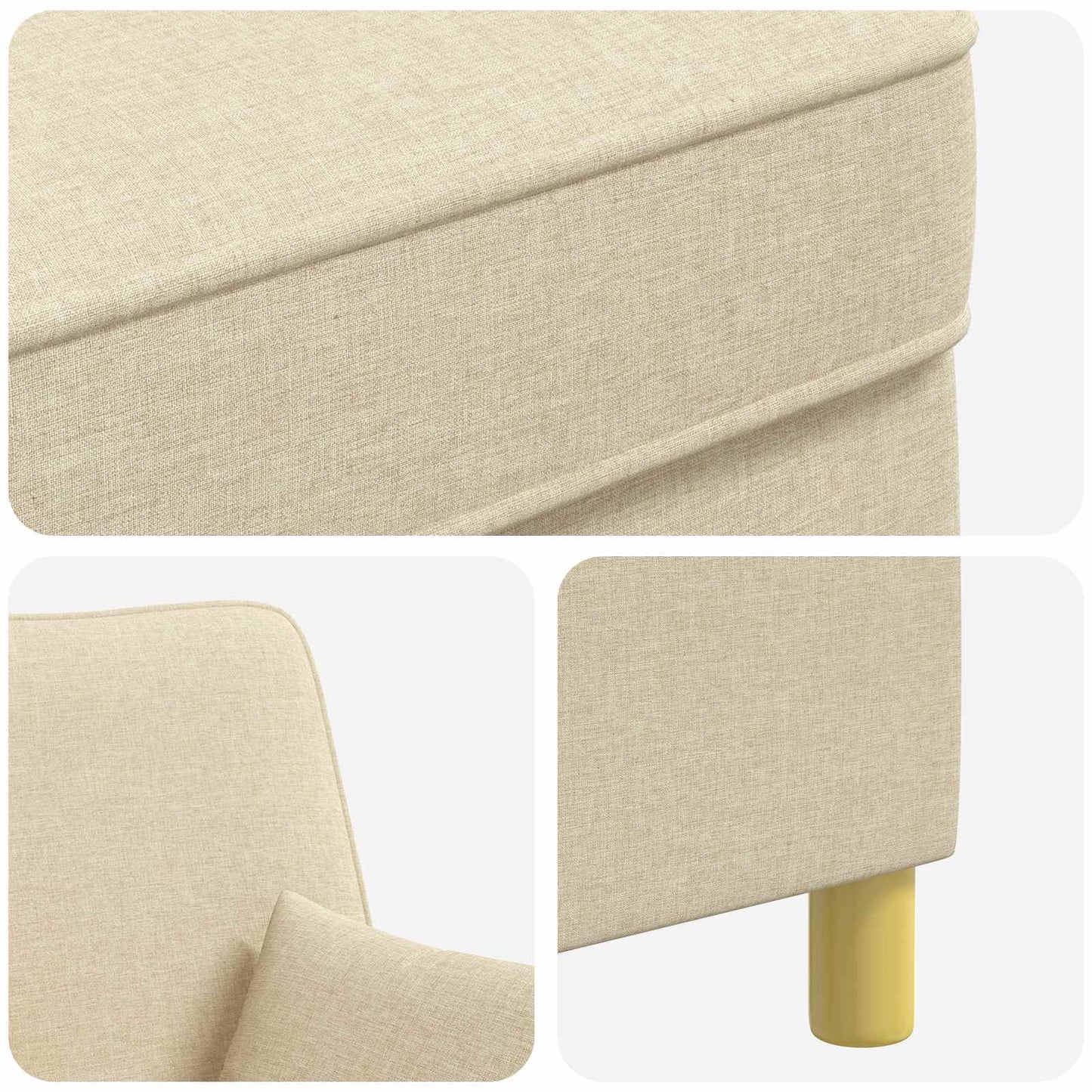 XL Armchair with Cushions Cream Fabric
