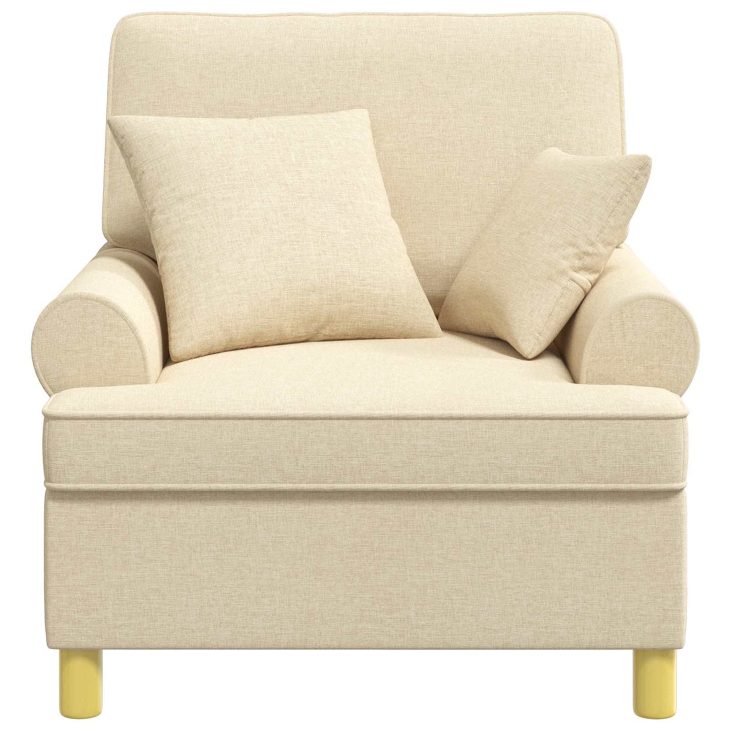 XL Armchair with Cushions Cream Fabric