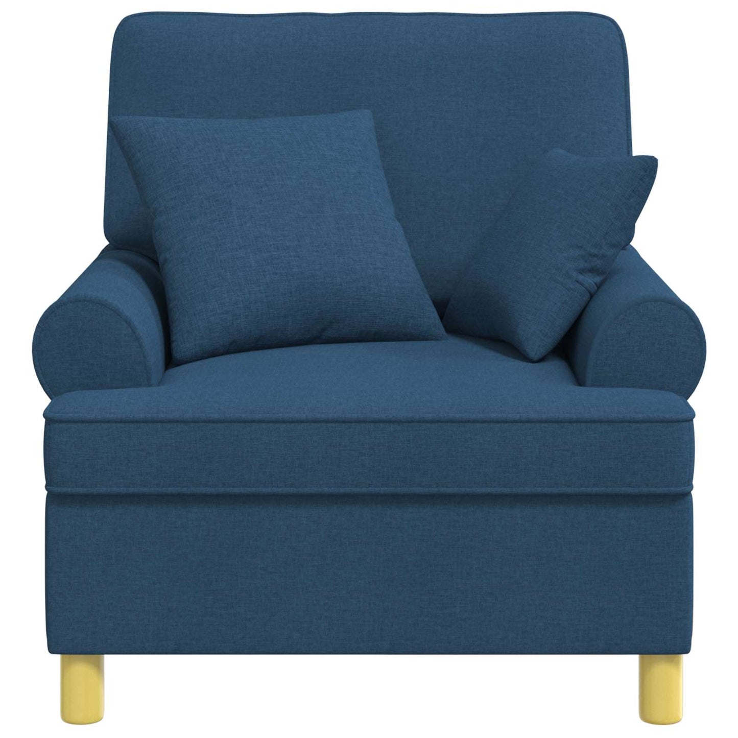 XL Armchair with Cushions Blue Fabric