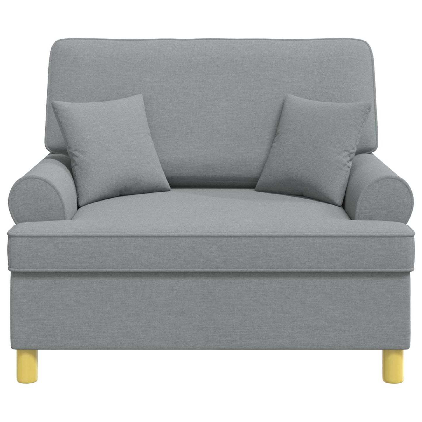 Armchair with Cushions Light Grey Fabric