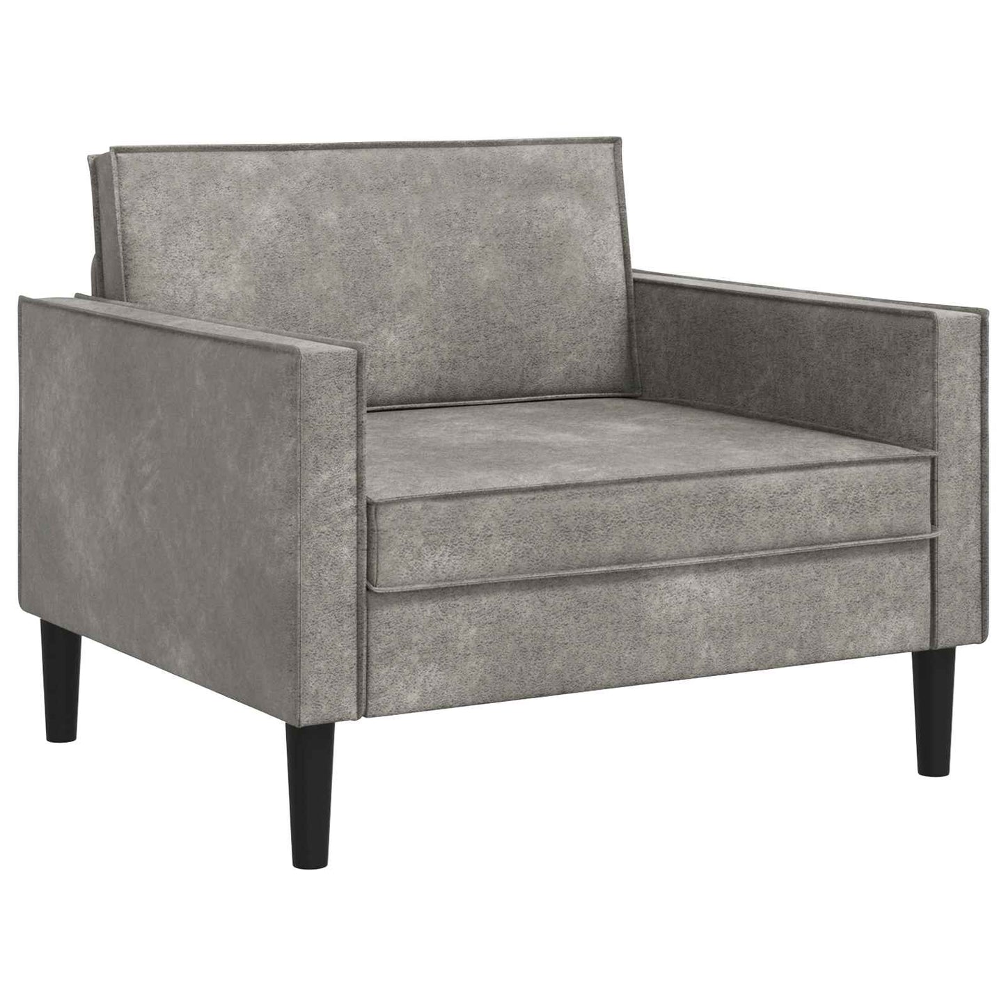 XL Armchair Light Grey Faux Suede Leather