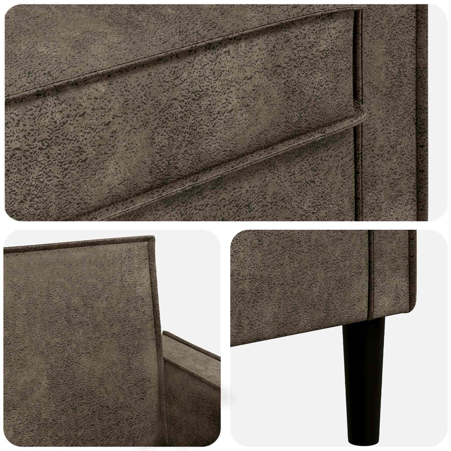 XXL Armchair Dark Grey Faux Suede Leather