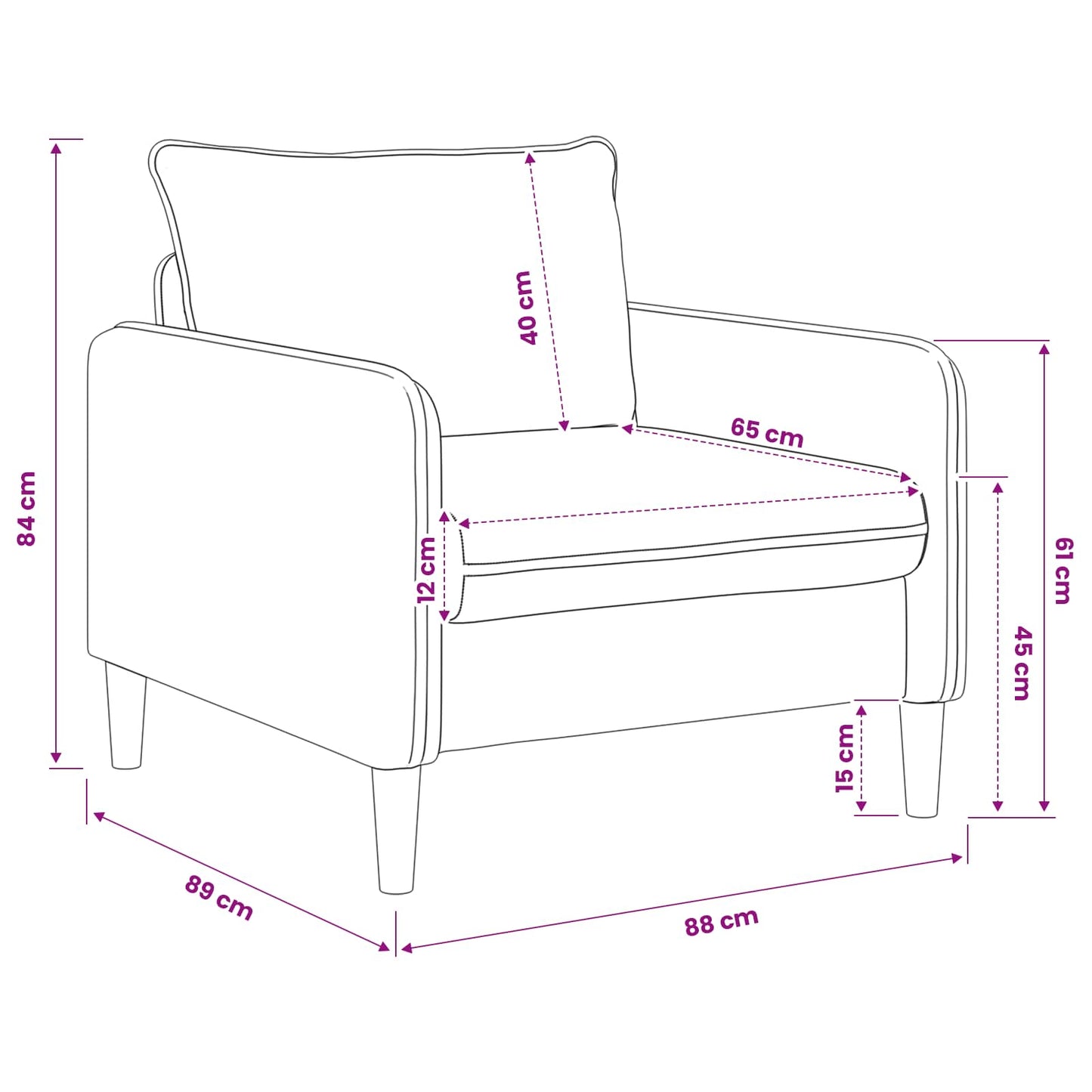 XL Armchair Dark Grey Bouclé