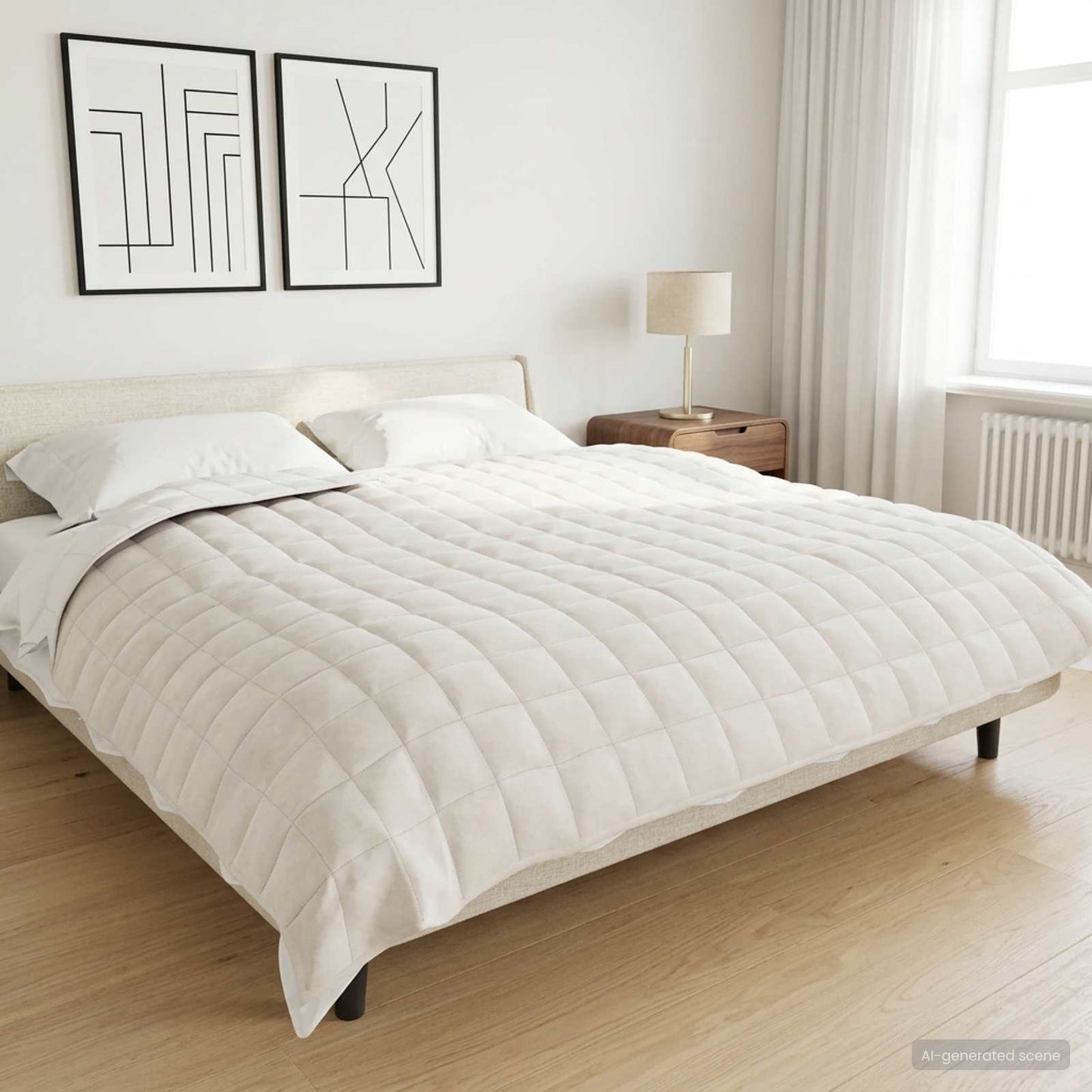 Weighted Blanket White 220 x 260 cm 15 kg 100% Cotton 205T