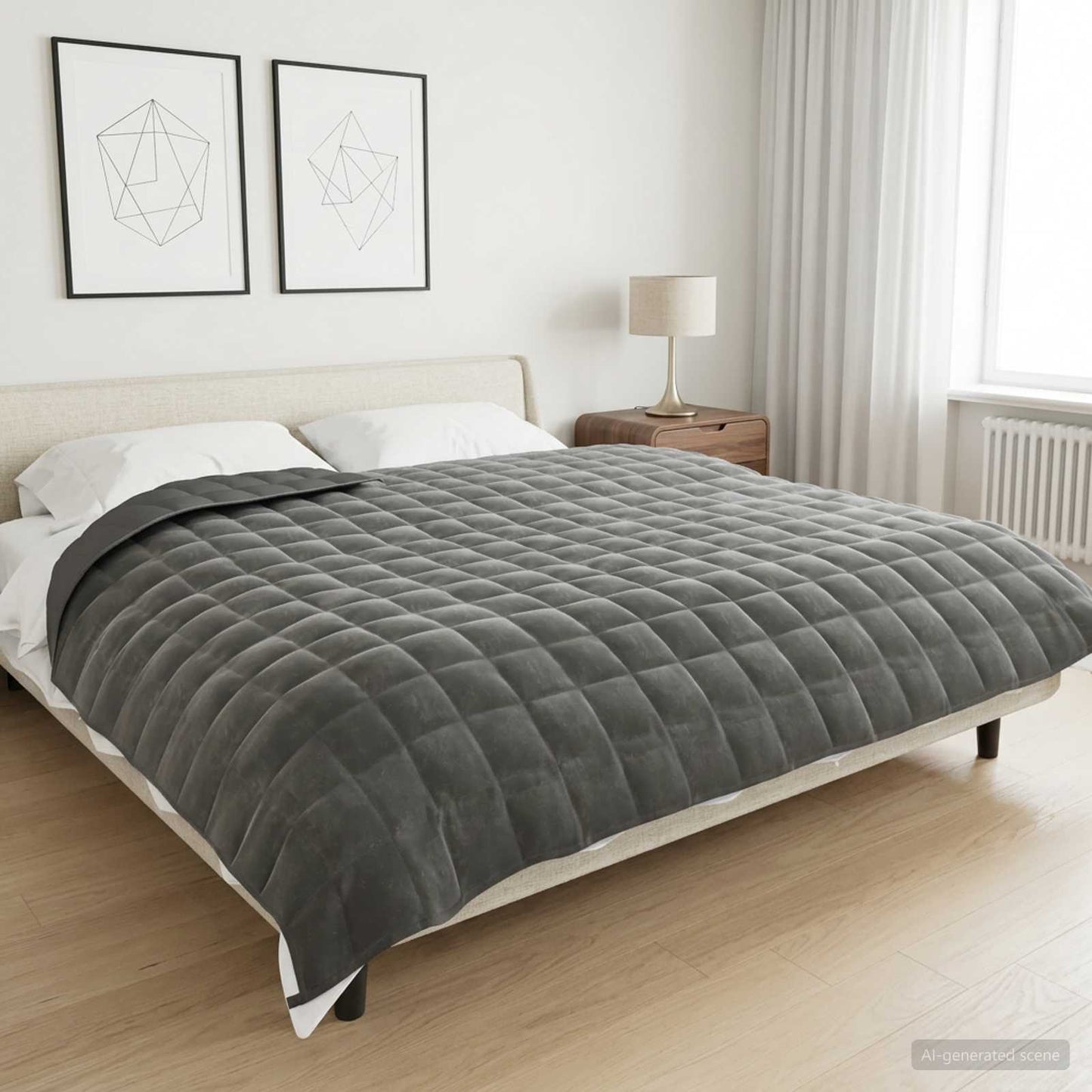 Weighted Blanket Anthracite 220 x 235 cm 15 kg 100% Cotton 205T