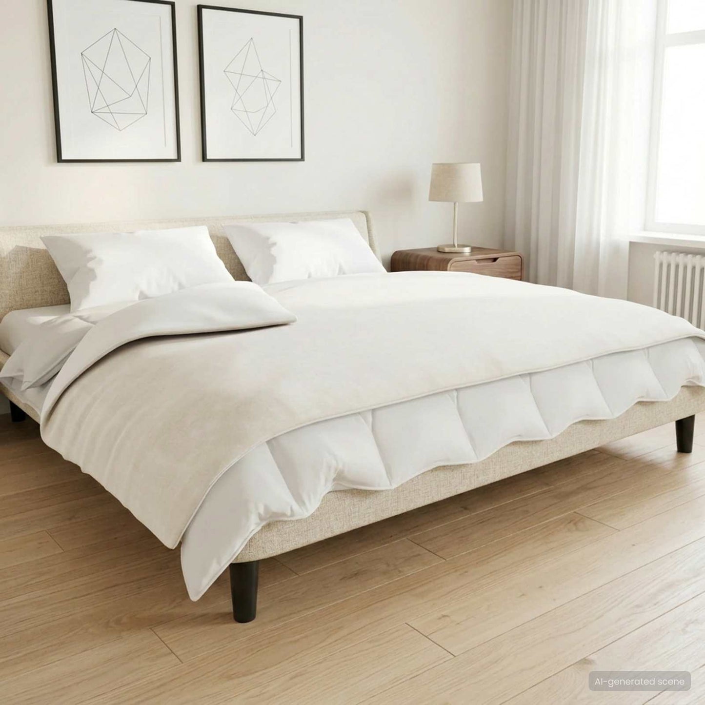 Weighted Blanket White 120 x 180 cm 5 kg 100% Cotton 205T