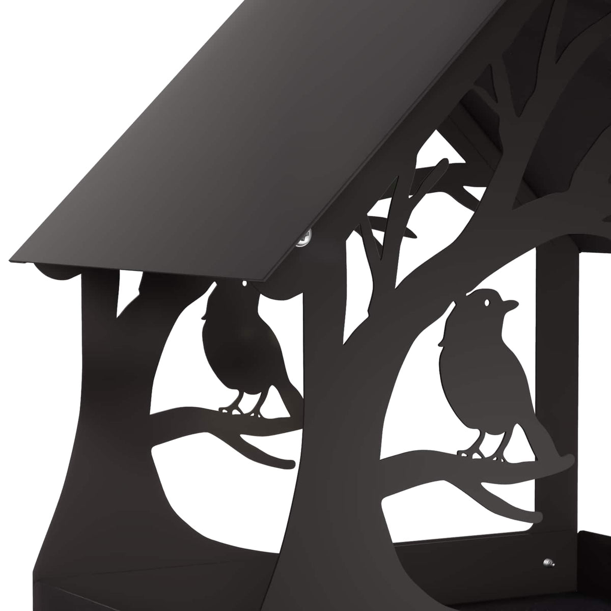 Hanging Bird Feeder Steel Black