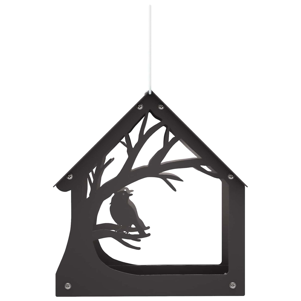 Hanging Bird Feeder Steel Black