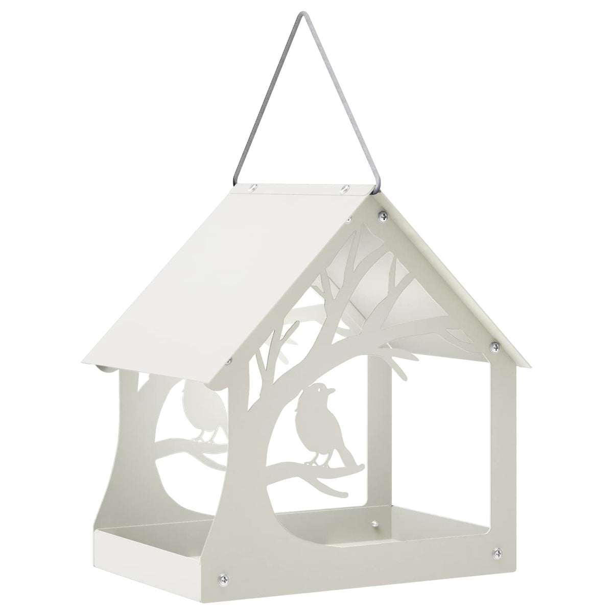 Hanging Bird Feeder Steel White
