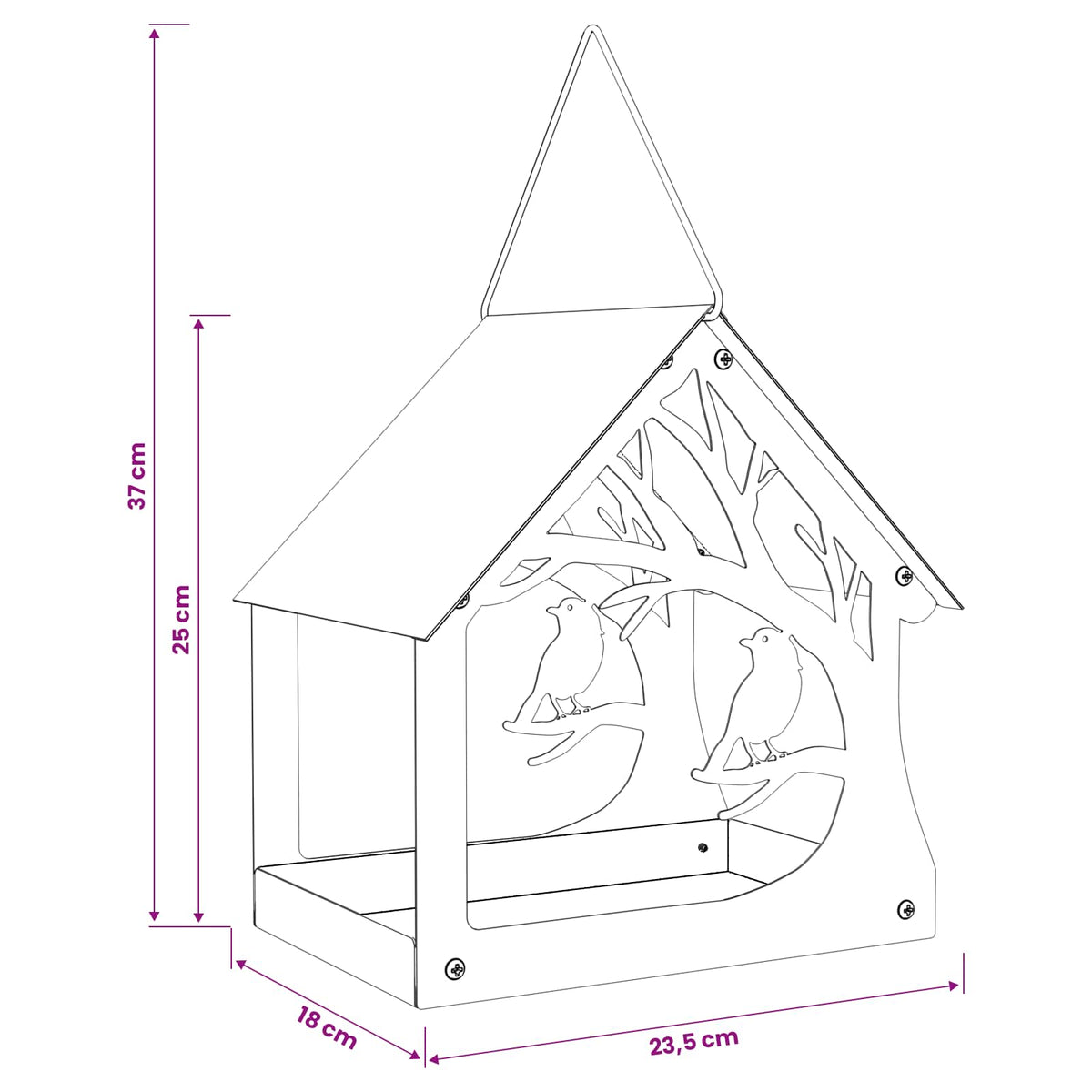 Hanging Bird Feeder Steel Anthracite